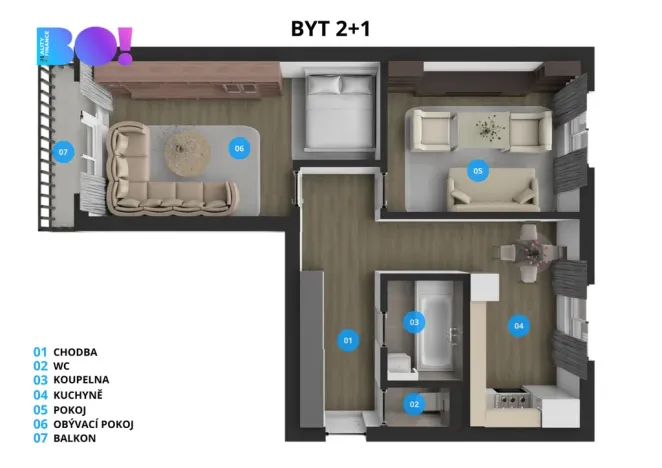 Prodej bytu 2+1, Karviná, Centrum, 54 m2