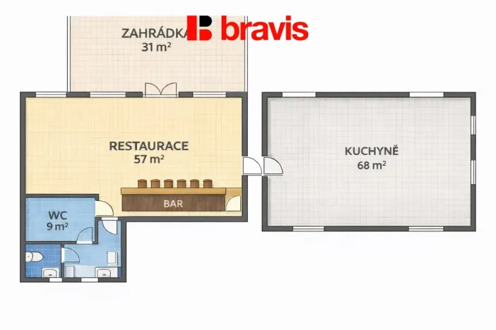 Pronájem restaurace, Brno - Slatina, Tuřanka, 183 m2