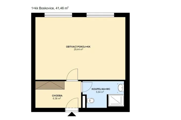 Pronájem bytu 1+kk, Boskovice, Otakara Kubína, 41 m2