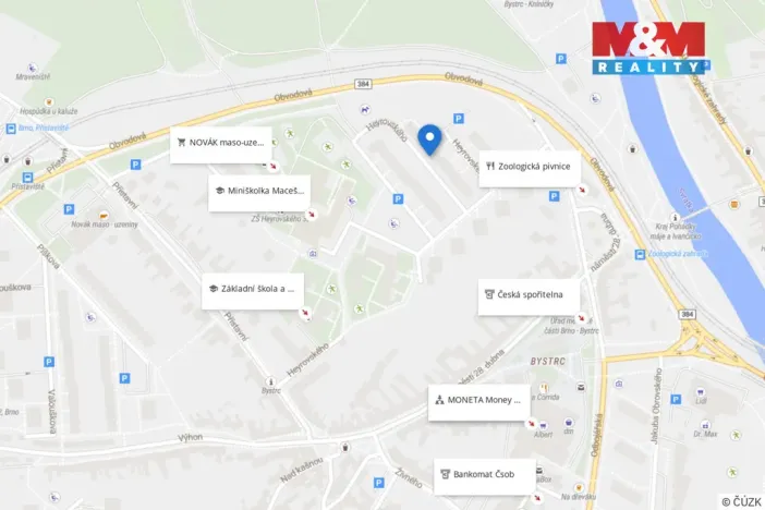 Pronájem bytu 1+1, Brno - Bystrc, Heyrovského, 33 m2