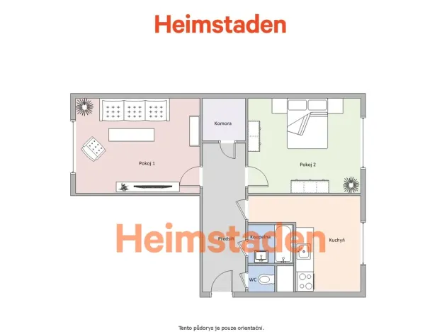 Pronájem bytu 2+1, Karviná - Ráj, Prameny, 56 m2