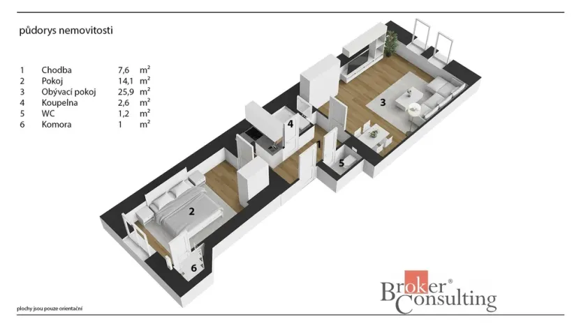 Prodej bytu 2+kk, Praha - Žižkov, Hartigova, 55 m2