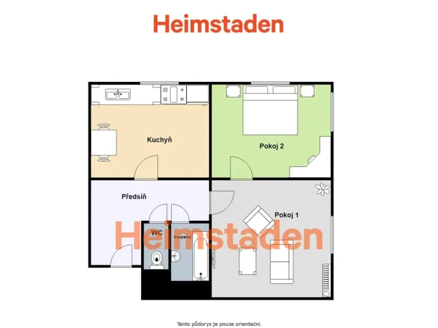 Pronájem bytu 2+1, Ostrava - Poruba, Alšova, 57 m2