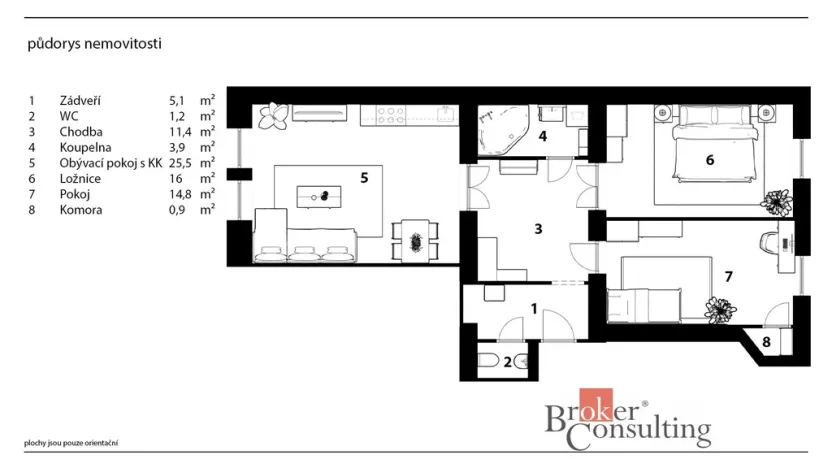 Prodej bytu 3+1, Praha - Žižkov, Hartigova, 84 m2
