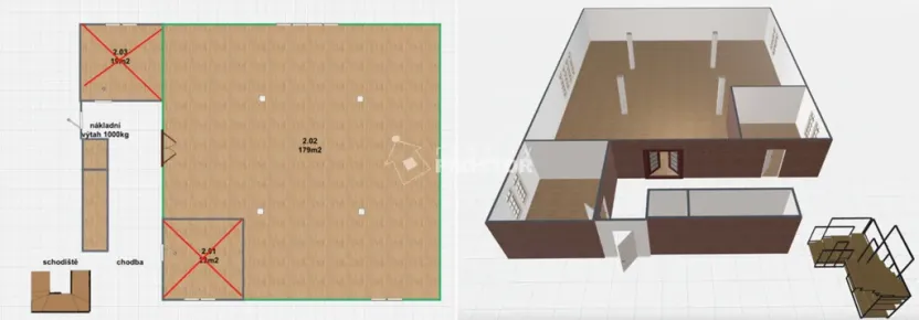 Pronájem výrobních prostor, Jirny, Tovární, 179 m2