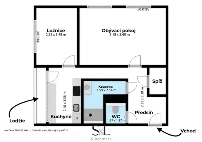 Prodej bytu 2+1, Ústí nad Labem, Jana Zajíce, 53 m2