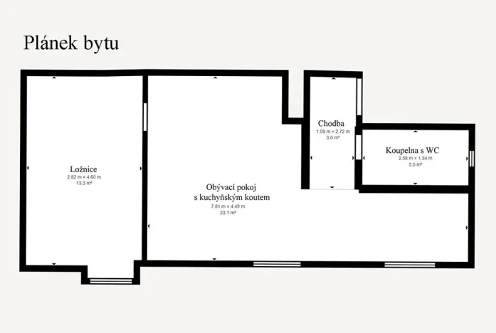 Prodej bytu 2+kk, Hořín, 42 m2