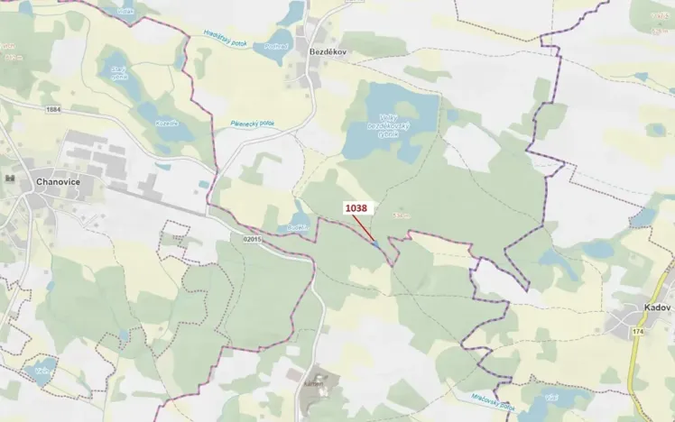 Dražba lesa, Hradiště, 1028 m2