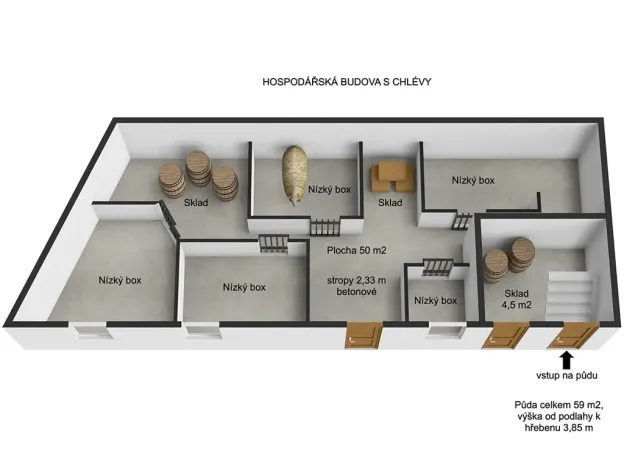 Prodej zemědělské usedlosti, Popovice, 718 m2