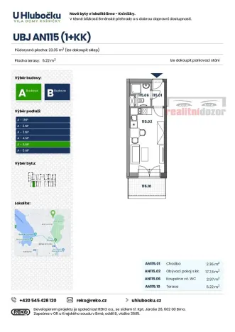 Pronájem bytu 1+kk, Brno, Ondrova, 28 m2