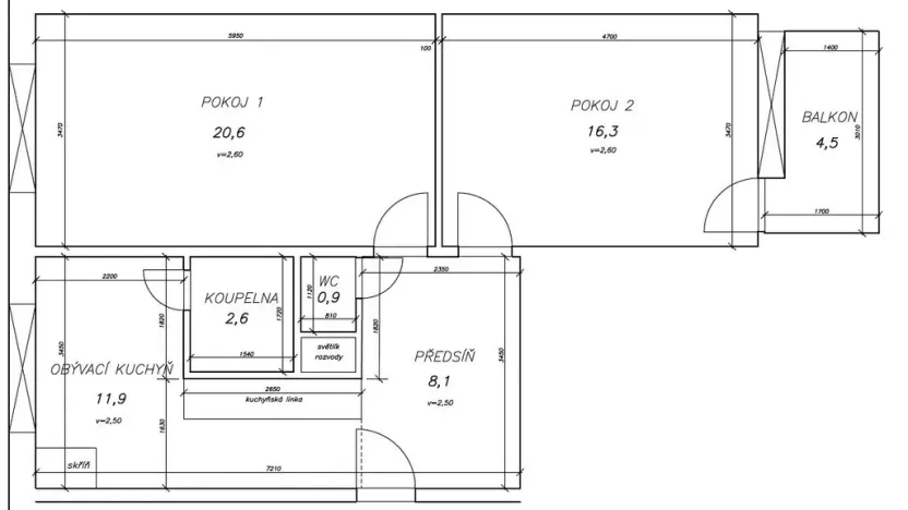 Prodej bytu 2+1, Jáchymov, třída Dukelských hrdinů, 61 m2
