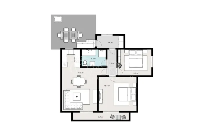 Pronájem bytu 3+kk, Dobřichovice, Raisova, 72 m2