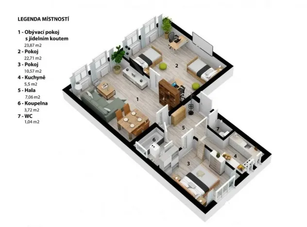 Prodej bytu 3+1, Jaroměř - Josefov, Na Trati, 75 m2