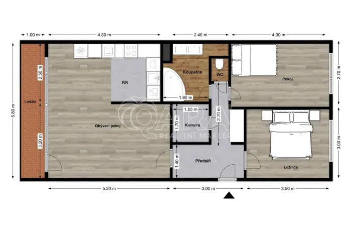 Pronájem bytu 3+kk, Praha - Prosek, Litvínovská, 67 m2