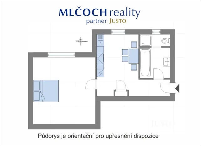 Pronájem bytu 1+1, Brno - Veveří, Bayerova, 39 m2