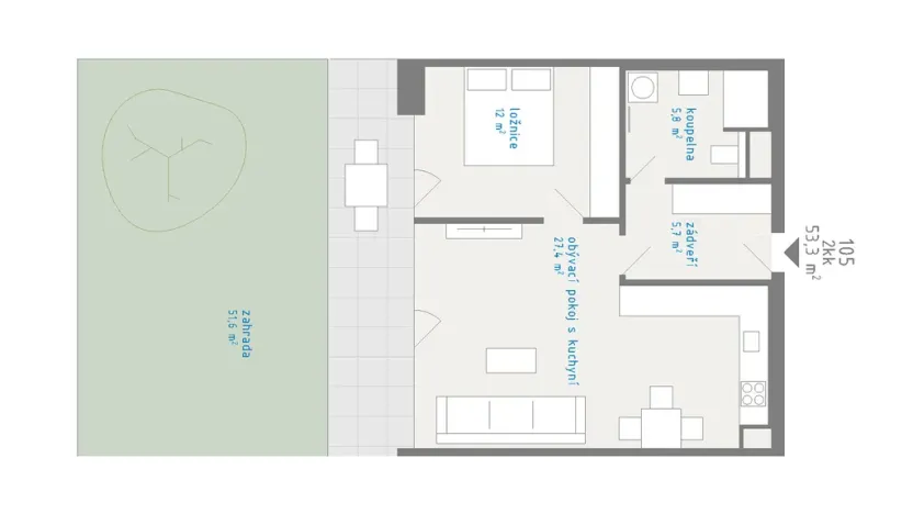 Prodej bytu 2+kk, Hradec Králové - Kukleny, Pražská třída, 53 m2