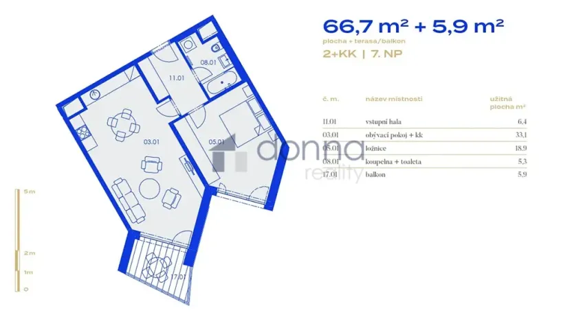 Pronájem bytu 2+kk, Praha, Ramonova, 67 m2