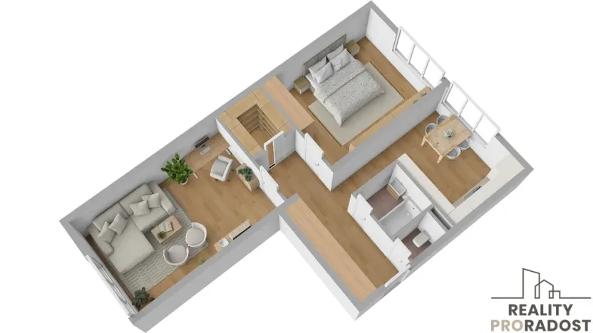 Pronájem bytu 2+1, Ostrava - Poruba, Otakara Jeremiáše, 60 m2