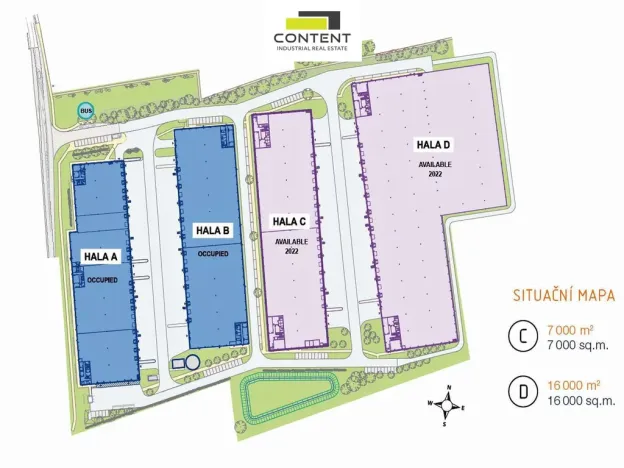 Pronájem výrobních prostor, Vejprnice, Tyršova, 7000 m2
