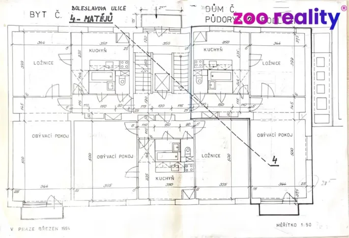 Prodej bytu 2+1, Praha, Boleslavova, 53 m2