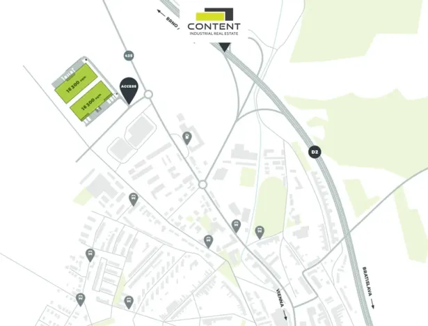 Pronájem skladu, Hustopeče, Brněnská, 23000 m2