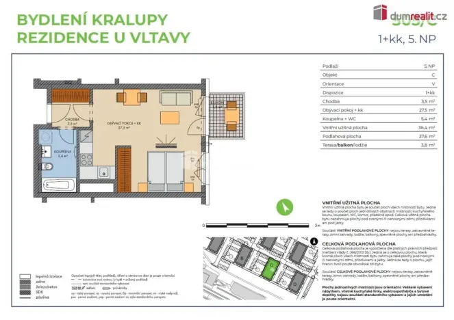 Prodej bytu 1+kk, Kralupy nad Vltavou, Nádražní, 40 m2