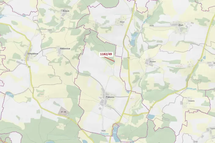 Dražba lesa, Přeborov, 1165 m2