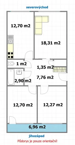 Prodej bytu 3+1, Praha - Horní Měcholupy, Boloňská, 77 m2