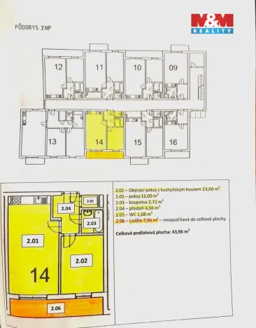 Pronájem bytu 2+kk, Hostivice, 52 m2