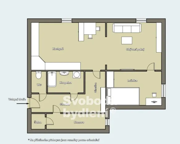 Pronájem bytu 2+1, Nupaky, K Parku, 54 m2