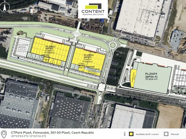 Pronájem výrobních prostor, Plzeň - Skvrňany, Ke Karlovu, 3683 m2