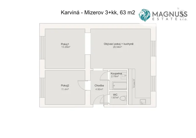 Prodej bytu 3+kk, Karviná, Tyršova, 63 m2