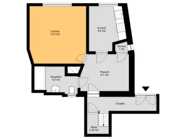 Prodej bytu 1+1, Brno - Staré Brno, Pekařská, 38 m2