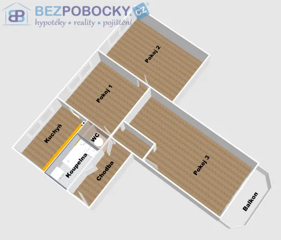 Pronájem bytu 3+1, Třešť, Barvířská, 73 m2