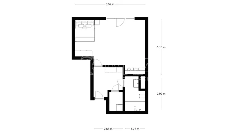 Pronájem bytu 1+kk, Praha - Karlín, U Mlýnského kanálu, 36 m2