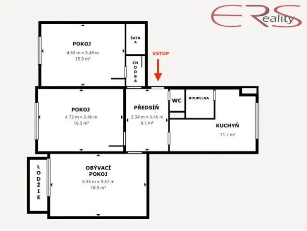 Pronájem bytu 3+1, Liberec - Liberec IV-Perštýn, Mlýnská, 80 m2
