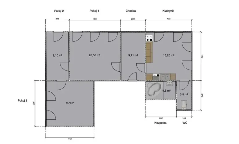Pronájem bytu 3+1, Varnsdorf, Mostecká, 72 m2