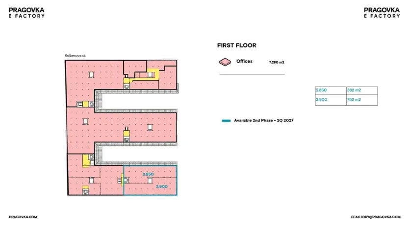 Pronájem kanceláře, Praha, Kolbenova, 234 m2