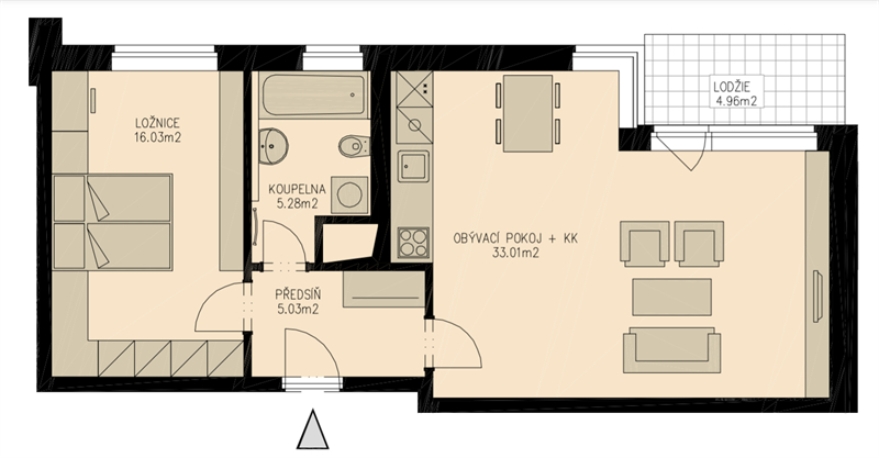 Pronájem bytu 2+kk, Praha, Rižská, 60 m2