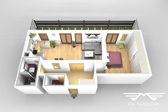 Pronájem bytu 2+kk, Praha - Krč, U krčského nádraží, 60 m2