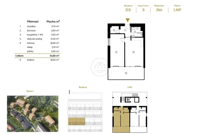 Prodej bytu 2+kk, Lipno nad Vltavou, 71 m2