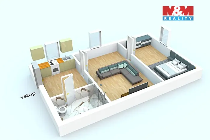 Pronájem bytu 2+1, Žleby, Zámecké náměstí, 53 m2