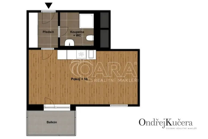 Pronájem bytu 1+kk, Praha - Jinonice, Barvitiova, 38 m2