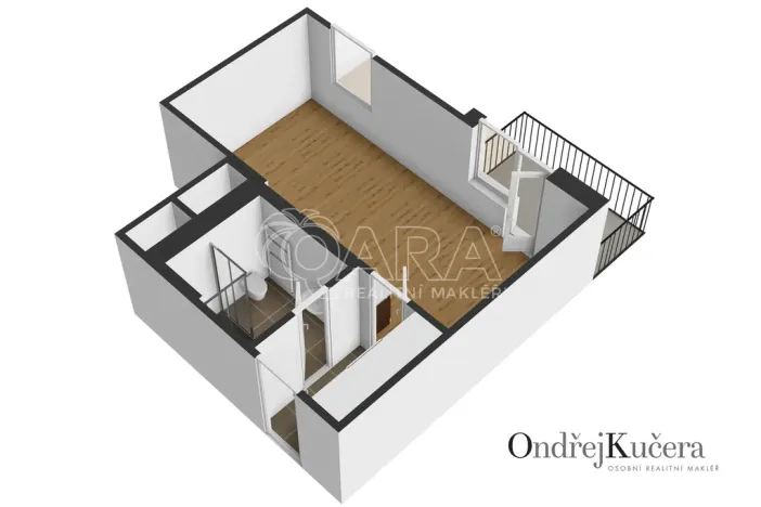 Pronájem bytu 1+kk, Praha - Jinonice, Barvitiova, 38 m2