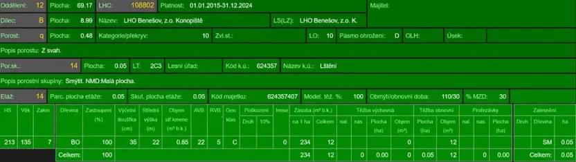 Prodej lesa, Lštění, 4810 m2