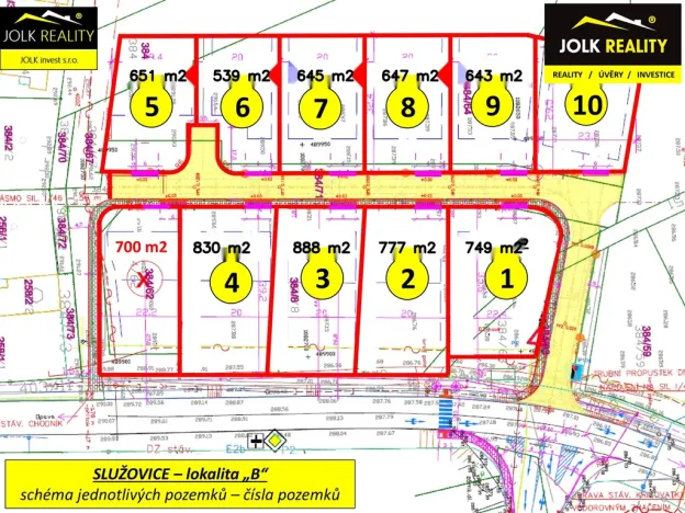 Prodej pozemku pro bydlení, Služovice, 888 m2