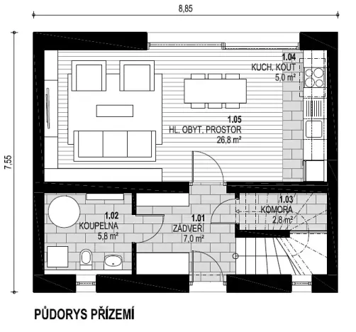 Prodej rodinného domu, Dolní Lánov, 92 m2