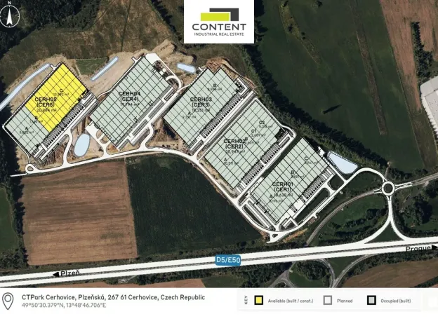 Pronájem skladu, Cerhovice, Plzeňská, 5000 m2