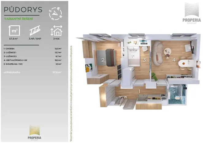Prodej bytu 2+1, Brno, Chaloupeckého náměstí, 58 m2