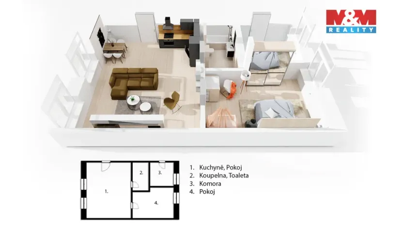 Prodej bytu 3+kk, Červený Kostelec, Jiráskova, 59 m2